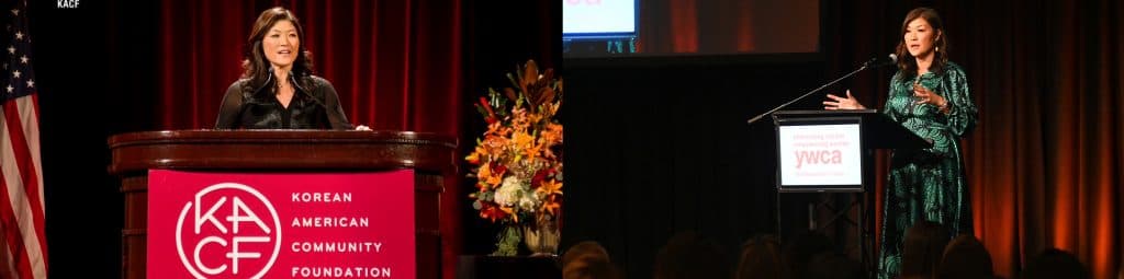 Juju Chang delivering keynote speeches